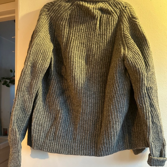 Gray Wool Men's Cardigan Sweater - Picture 4 of 5